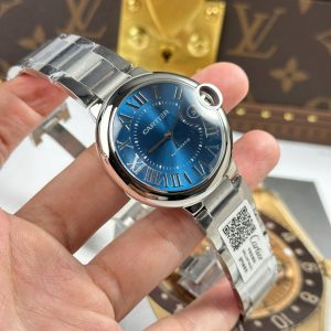 Đồng Hồ Cartier Ballon Bleu Replica 11 Mặt Xanh Dương Dây Kim Loại Xưởng AF 40mm (2)