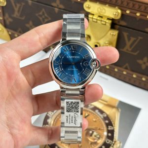 Đồng Hồ Cartier Ballon Bleu Replica 11 Mặt Xanh Dương Dây Kim Loại Xưởng AF 40mm (2)