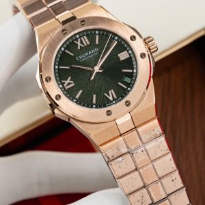 Đồng Hồ Chopard Alpine Eagle Rep 11 Mạ Vàng Hồng Mặt Xanh Lá Cây GHF 41mm (2)
