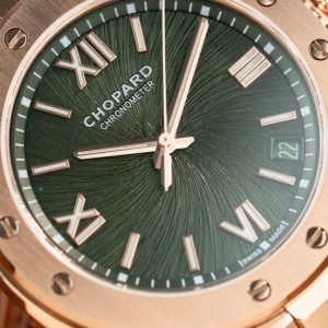 Đồng Hồ Chopard Alpine Eagle Rep 11 Mạ Vàng Hồng Mặt Xanh Lá Cây GHF 41mm (2)