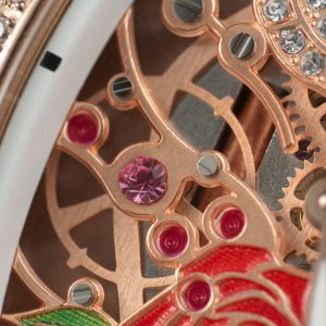 Đồng Hồ Franck Muller Replica 11 Vanguard V32 Skeleton Mặt Hoa Màu Đỏ 36mm (2)