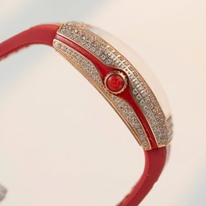 Đồng Hồ Franck Muller Replica 11 Vanguard V32 Skeleton Mặt Hoa Màu Đỏ 36mm (2)