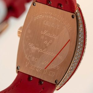 Đồng Hồ Franck Muller Replica 11 Vanguard V32 Skeleton Mặt Hoa Màu Đỏ 36mm (2)