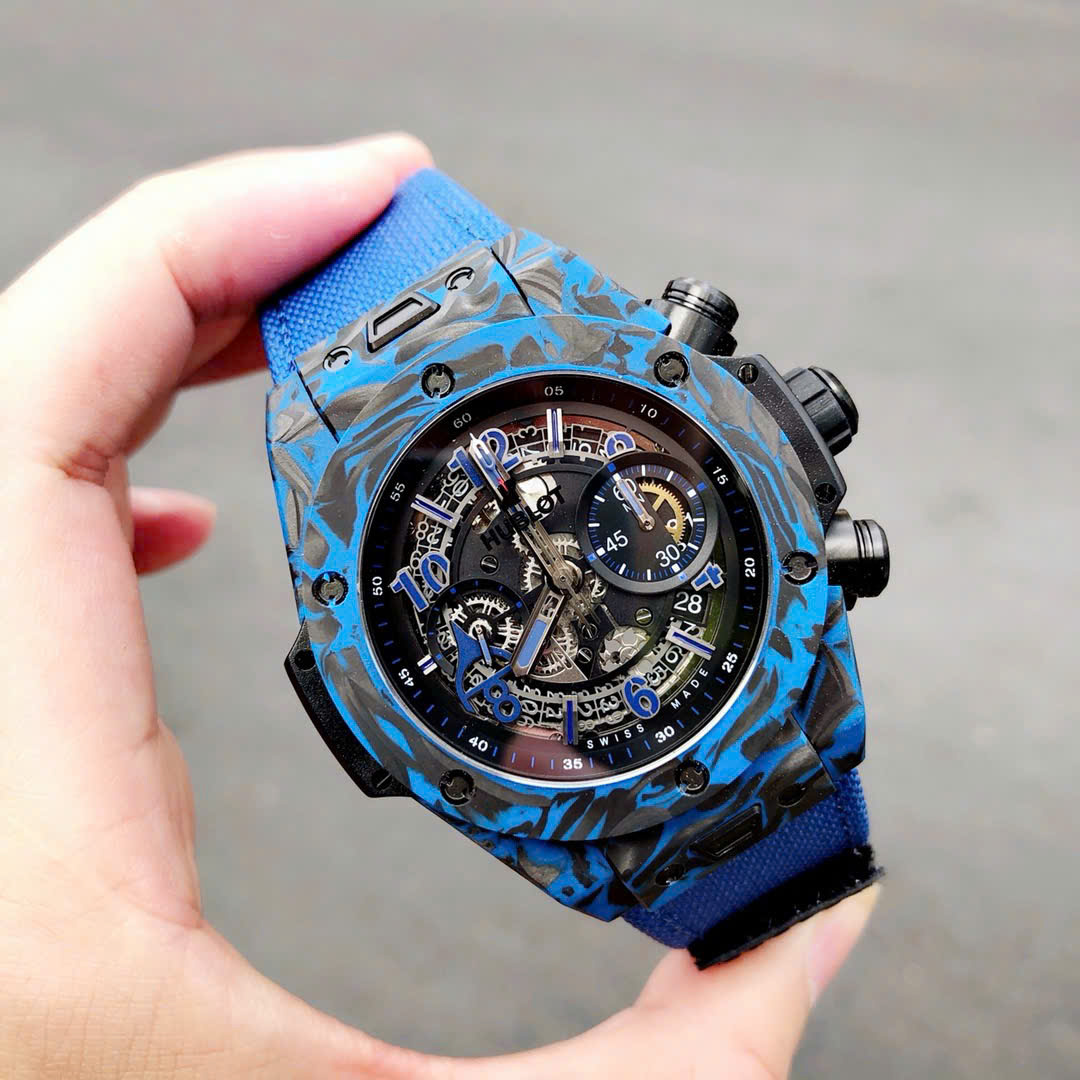 Đồng Hồ Hublot Big Bang Unico Blue Carbon Replica Cao Cấp Nhất 45mm (3) Đồng Hồ Hublot Big Bang Unico Blue Carbon Replica Cao Cấp Nhất 45mm (9)