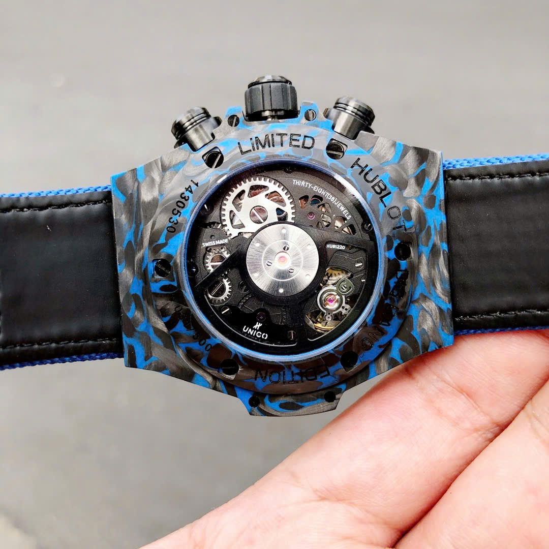 Đồng Hồ Hublot Big Bang Unico Blue Carbon Replica Cao Cấp Nhất 45mm (8)
