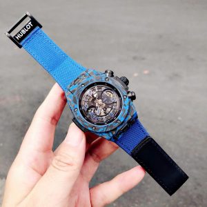 Đồng Hồ Hublot Big Bang Unico Blue Carbon Replica Cao Cấp Nhất 45mm (9)