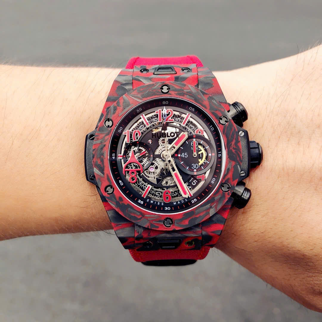 Đồng Hồ Hublot Big Bang Unico Red Carbon Replica Cao Cấp Nhất 45mm (1) Đồng Hồ Hublot Big Bang Unico Red Carbon Replica Cao Cấp Nhất 45mm (5)