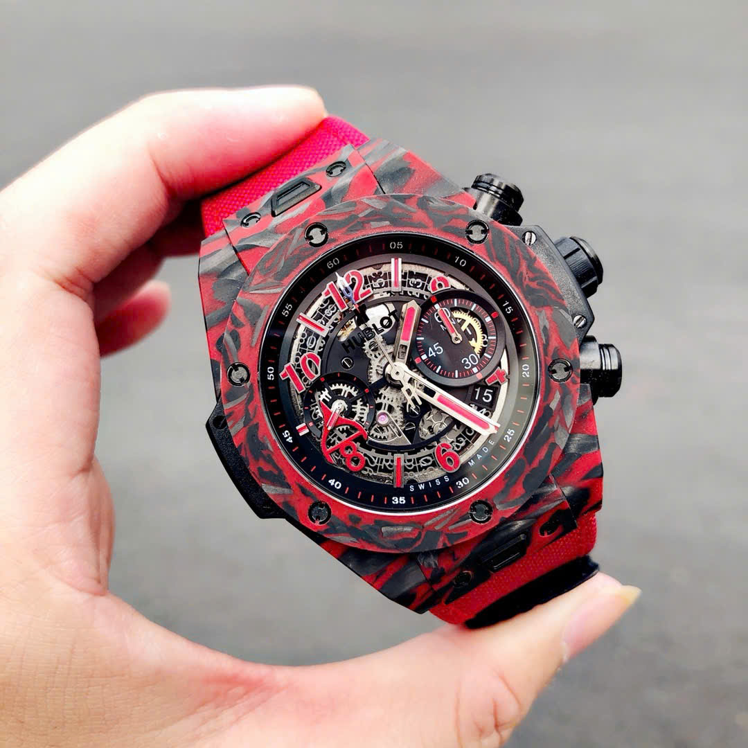 Đồng Hồ Hublot Big Bang Unico Red Carbon Replica Cao Cấp Nhất 45mm (3) Đồng Hồ Hublot Big Bang Unico Red Carbon Replica Cao Cấp Nhất 45mm (5)