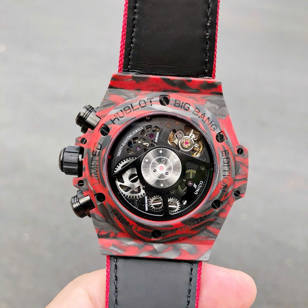 Đồng Hồ Hublot Big Bang Unico Red Carbon Replica Cao Cấp Nhất 45mm (8)