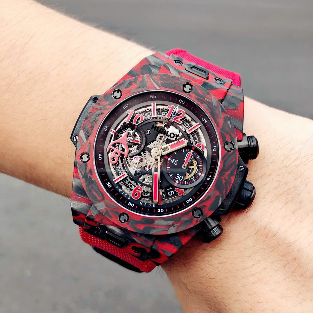 Đồng Hồ Hublot Big Bang Unico Red Carbon Replica Cao Cấp Nhất 45mm (9)