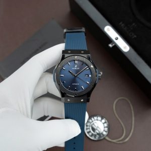 Đồng Hồ Hublot Classic Fusion Ceramic Chế Tác Mặt Xanh Blue Dây Cao Su 42mm (2)