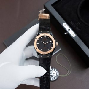 Đồng Hồ Hublot Classic Fusion Ceramic King Gold Replica 11 Máy SW300 Dây Cao Su Bọc Da 42mm (2)