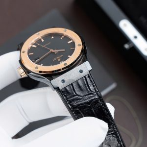 Đồng Hồ Hublot Classic Fusion Ceramic King Gold Replica 11 Máy SW300 Dây Cao Su Bọc Da 42mm (2)