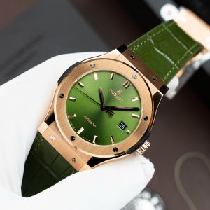 Đồng Hồ Hublot Classic Fusion King Gold Chế Tác Màu Xanh Lá Cây Máy SW300 Thuỵ Sỹ 42mm (2)