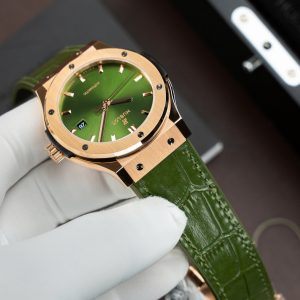 Đồng Hồ Hublot Classic Fusion King Gold Chế Tác Màu Xanh Lá Cây Máy SW300 Thuỵ Sỹ 42mm (2)