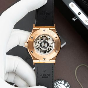 Đồng Hồ Hublot Classic Fusion King Gold Replica 11 Màu Đen Máy SW300 Thuỵ Sỹ Dây Cá Sấu 42mm (2)