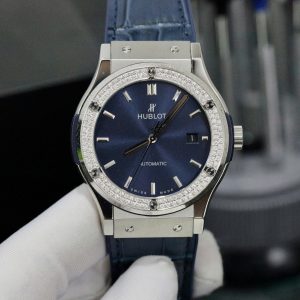 Đồng Hồ Hublot Classic Fusion Titanium Nam Đính Đá Hai Hàng Rep 11 Xưởng HB 42mm (2)