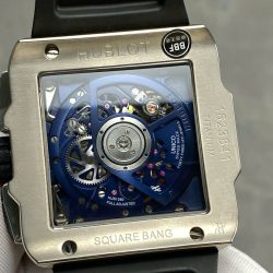 Đồng Hồ Hublot Nam Rep 11 Square Bang Unico Titanium Màu Xanh Dương Xưởng BBF 42mm (1)
