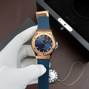 Đồng Hồ Hublot Rep 11 Classic Fusion King Gold Màu Xanh Dương Máy SW300 Thuỵ Sỹ Dây Cao Su 42mm (2)