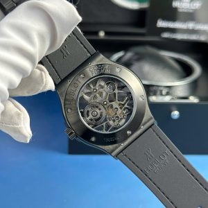 Đồng Hồ Hublot Replica 11 Classic Fusion Skeleton Tourbillon Vỏ Gốm Đen 45mm (1)