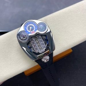 Đồng Hồ Jaboc & Co Bugatti Replica Cao Cấp Dây Cao Su Màu Đen 52x48mm