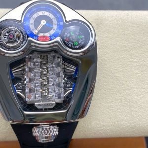 Đồng Hồ Jaboc & Co Bugatti Replica Cao Cấp Dây Cao Su Màu Đen 52x48mm