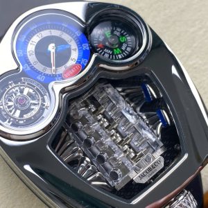 Đồng Hồ Jaboc & Co Bugatti Replica Cao Cấp Dây Cao Su Màu Đen 52x48mm