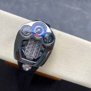 Đồng Hồ Jaboc & Co Bugatti Replica Cao Cấp Dây Cao Su Màu Đen 52x48mm