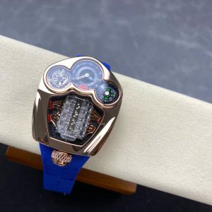 Đồng Hồ Jaboc & Co Bugatti Replica Cao Cấp Dây Cao Su Màu Xanh 52x44mm