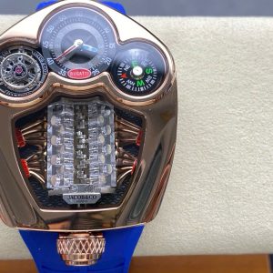 Đồng Hồ Jaboc & Co Bugatti Replica Cao Cấp Dây Cao Su Màu Xanh 52x44mm