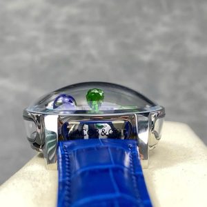 Đồng Hồ Jacob & Co Gấu Trúc Replica Cao Cấp Nhất Dây Da Màu Xanh 50mm (1)