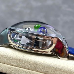 Đồng Hồ Jacob & Co Gấu Trúc Replica Cao Cấp Nhất Dây Da Màu Xanh 50mm (1)