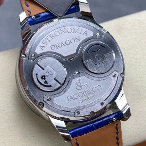 Đồng Hồ Jacob & Co Rồng Đen Replica Cao Cấp Nhất Dây Da Màu Xanh 45mm (1)