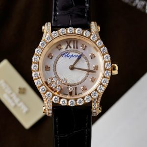 Đồng Hồ Nữ Chopard Happy Sport 274809 Chế Tác Bọc Vàng Thật + Đính Kim Cương Moissanite 36mm (2)