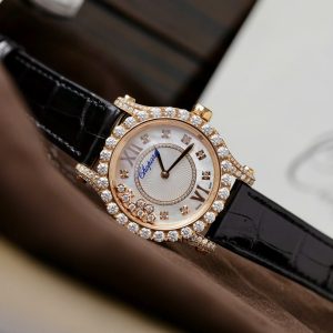 Đồng Hồ Nữ Chopard Happy Sport 274809 Chế Tác Bọc Vàng Thật + Đính Kim Cương Moissanite 36mm (2)