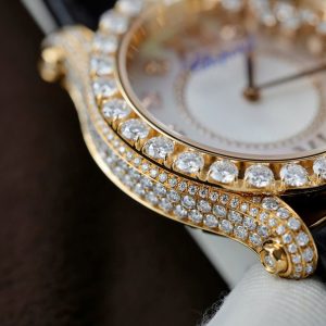 Đồng Hồ Nữ Chopard Happy Sport 274809 Chế Tác Bọc Vàng Thật + Đính Kim Cương Moissanite 36mm (2)