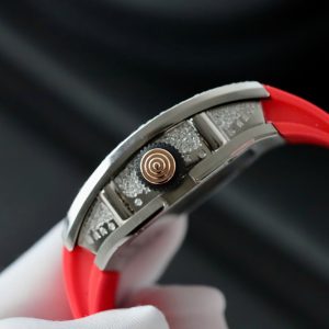 Đồng Hồ Nữ Richard Mille Màu Đỏ RM007 Chế Tác Đính Moissanite Hong Kong 36mm (2)