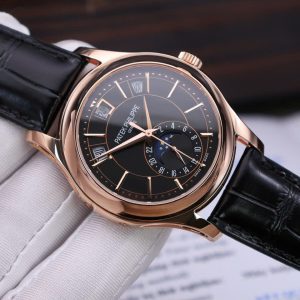 Đồng Hồ Patek Philippe Complications 5205R Mặt Đen Chế Tác Bọc Vàng Thật 40mm (1)