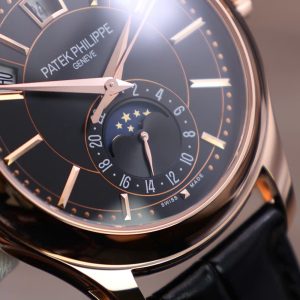 Đồng Hồ Patek Philippe Complications 5205R Mặt Đen Chế Tác Bọc Vàng Thật 40mm (1)