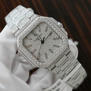 Đồng Hồ Patek Philippe Cubitus 5821 Chế Tác Full Kim Cương Moissanite Hong Kong 45mm (2)