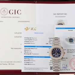 Đồng Hồ Patek Philippe Nautilus 5980 Replica 11 Bọc Vàng Thật Đính Full Kim Cương Moissanite 40mm (2)