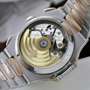 Đồng Hồ Patek Philippe Nautilus 5980 Replica 11 Bọc Vàng Thật Đính Full Kim Cương Moissanite 40mm (2)