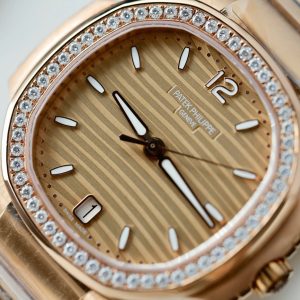 Đồng Hồ Patek Philippe Nautilus 7118 Nữ Chế Tác Bọc Vàng Thật Đính Moissante Xưởng 3K 35 (1)