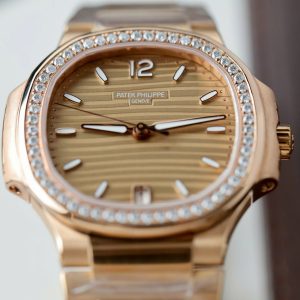 Đồng Hồ Patek Philippe Nautilus 7118 Nữ Chế Tác Bọc Vàng Thật Đính Moissante Xưởng 3K 35 (1)