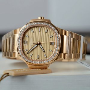 Đồng Hồ Patek Philippe Nautilus 7118 Nữ Chế Tác Bọc Vàng Thật Đính Moissante Xưởng 3K 35 (1)