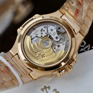 Đồng Hồ Patek Philippe Nữ Mặt Trắng Rep 11 Nautilus 7118 Bọc Vàng Thật Đính Moissante Xưởng 3K 35mm (2)