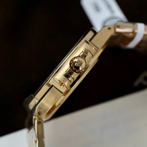 Đồng Hồ Patek Philippe Nữ Mặt Trắng Rep 11 Nautilus 7118 Bọc Vàng Thật Đính Moissante Xưởng 3K 35mm (2)