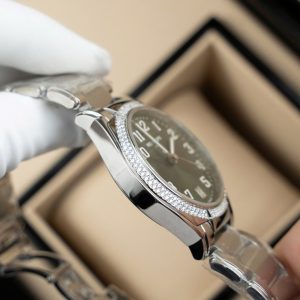 Đồng Hồ Patek Philippe Twenty 4 7300 Replica 11 Mặt Xanh Lá Cây Dây Kim Loại 36mm (2)
