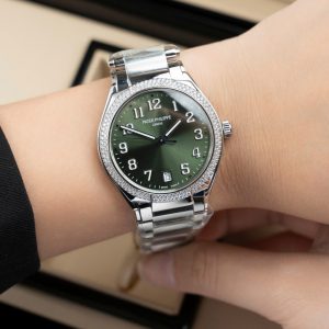 Đồng Hồ Patek Philippe Twenty 4 7300 Replica 11 Mặt Xanh Lá Cây Dây Kim Loại 36mm (2)