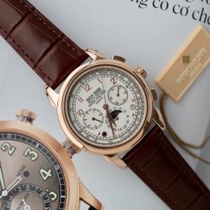 Đồng Hồ Patek Phillipe Replica 11 Perpetal Calendar 5270 Mặt Trắng Dây Da 41mm (2)